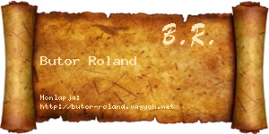 Butor Roland névjegykártya
